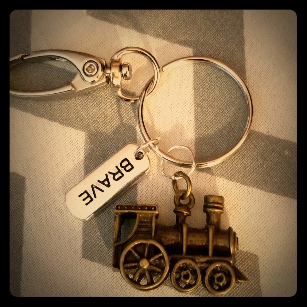Vintage Train Keepsake Charm Keyring \ Beltclip